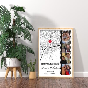 Carte du lieu où nous nous sommes rencontrés, Où tout a commencé, Premier rendez-vous, Carte du souvenir, Carte pour couples, Plan de la ville personnalisé, Impression de carte personnalisée, Cadeau relation