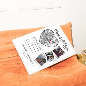 Eerste datumbord, waar we elkaar voor het eerst ontmoetten kaart, waar het allemaal begon, eerste datumkaart, geheugenkaart, kaart voor stellen, aangepaste kaartafdruk, relatiecadeau