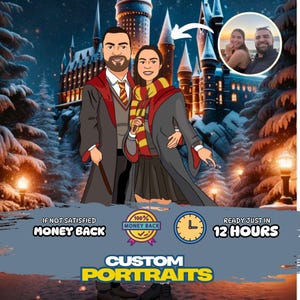 Personalized Wizard Portrait Art, Custom Wizard School Painting Gift, Magic-Themed Digital Illustration, Unique Custom Artwork,Custom Art