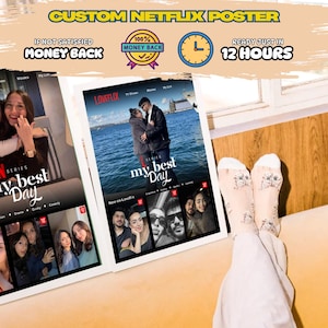 ¡REGALO PARA EL DÍA DEL PADRE! Póster de película personalizado para pareja, póster con foto personalizado, regalo de San Valentín para ella o él, decoración de pared para el hogar de Netflix.