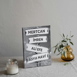 Cadeau fête des pères, nom personnalisé plaque de rue, art mural, cadeau couple personnalisé, cadeau Saint-Valentin pour elle, art mural relation unique