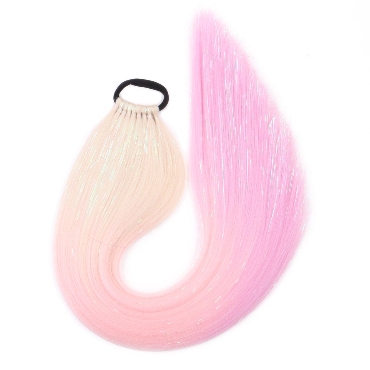 Pink Tinsel String -- Thin -- Light Pink Sparkle 10 yards