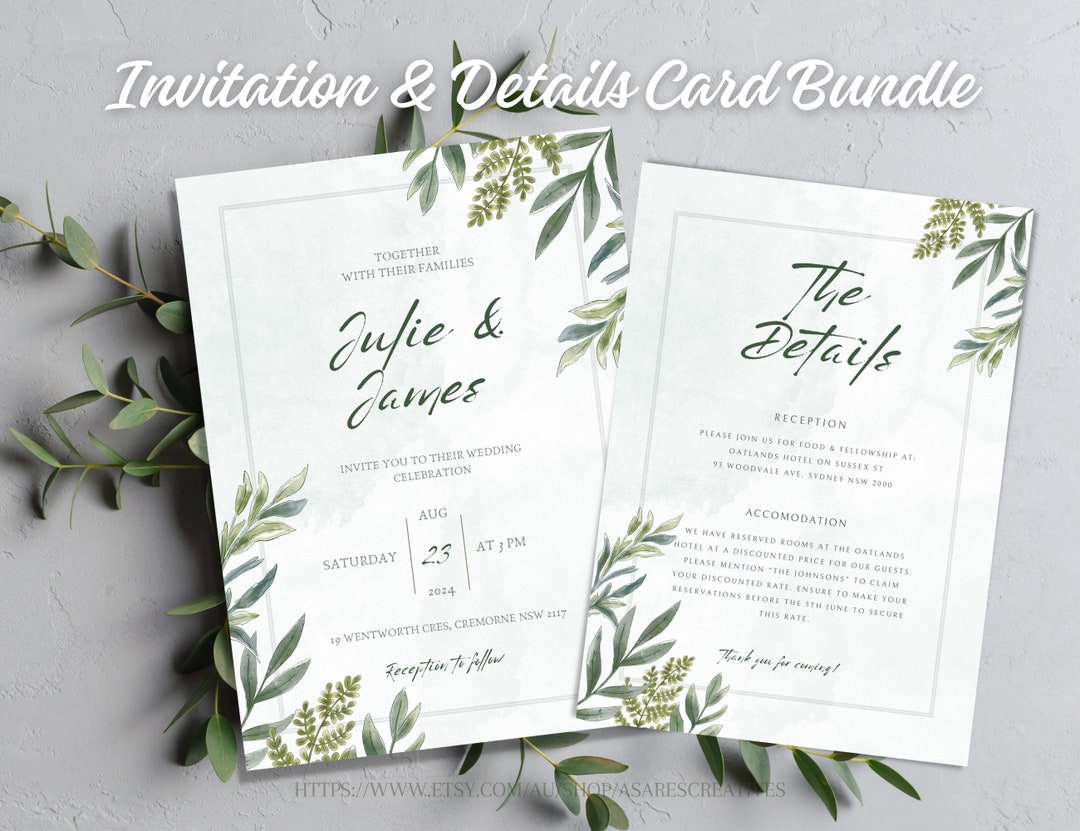 Wedding Invitation Template QR Code Minimalist Digital Download - Etsy
