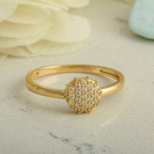 Snowflake 14K Gold Ring, 14K Solid Gold Ring, Gold Rings for Women, Dainty Gold Ring, 14K Solid Gold Ring, Minimalist Snowflake image 1