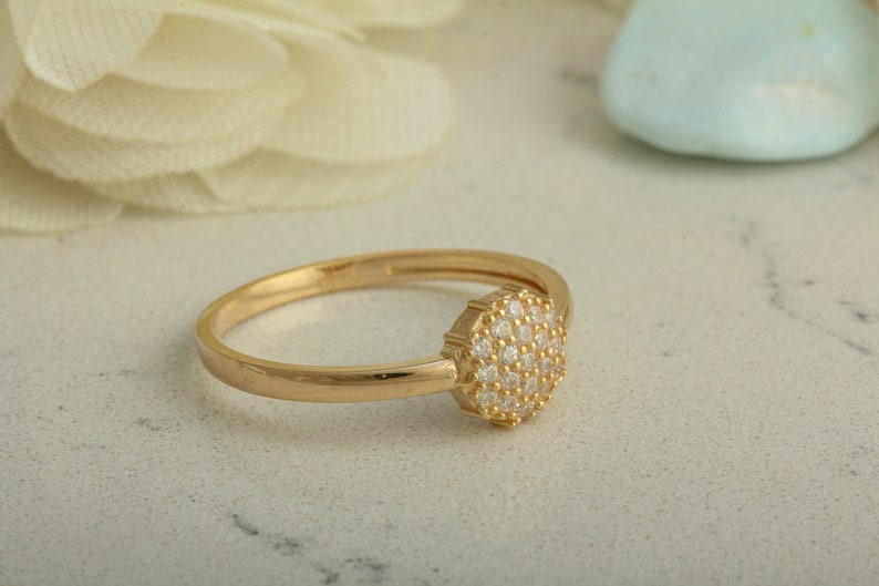 Snowflake 14K Gold Ring, 14K Solid Gold Ring, Gold Rings for Women, Dainty Gold Ring, 14K Solid Gold Ring, Minimalist Snowflake image 2