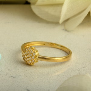 Snowflake 14K Gold Ring, 14K Solid Gold Ring, Gold Rings for Women, Dainty Gold Ring, 14K Solid Gold Ring, Minimalist Snowflake image 3
