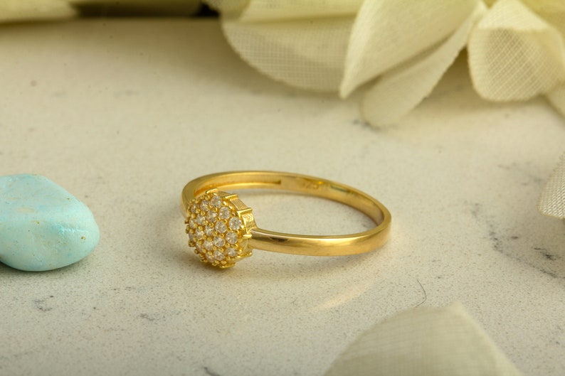 Snowflake 14K Gold Ring, 14K Solid Gold Ring, Gold Rings for Women, Dainty Gold Ring, 14K Solid Gold Ring, Minimalist Snowflake image 3