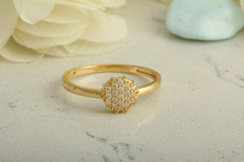 Snowflake 14K Gold Ring, 14K Solid Gold Ring, Gold Rings for Women, Dainty Gold Ring, 14K Solid Gold Ring, Minimalist Snowflake image 1