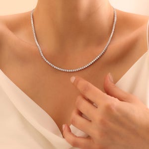 14K Gold Dainty Tennis Choker Necklace, Tennis Necklace, Crystal Jewelry, Bridal Necklace, dainty choker, Wedding Jewelry, Gift For Her