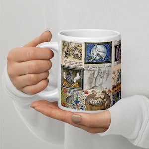 Medieval Marginalia Cat Mug: Hilarious Feline Fun!