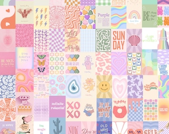Danish Pastel Aesthetic Collage Kit, Pink Room Decor (Digital Download)