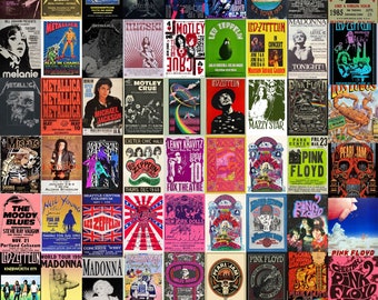 CLASSIC　ROCK POSTERS Retro Pop Rock Poster – Vintage 80s New Wave Art for Classic