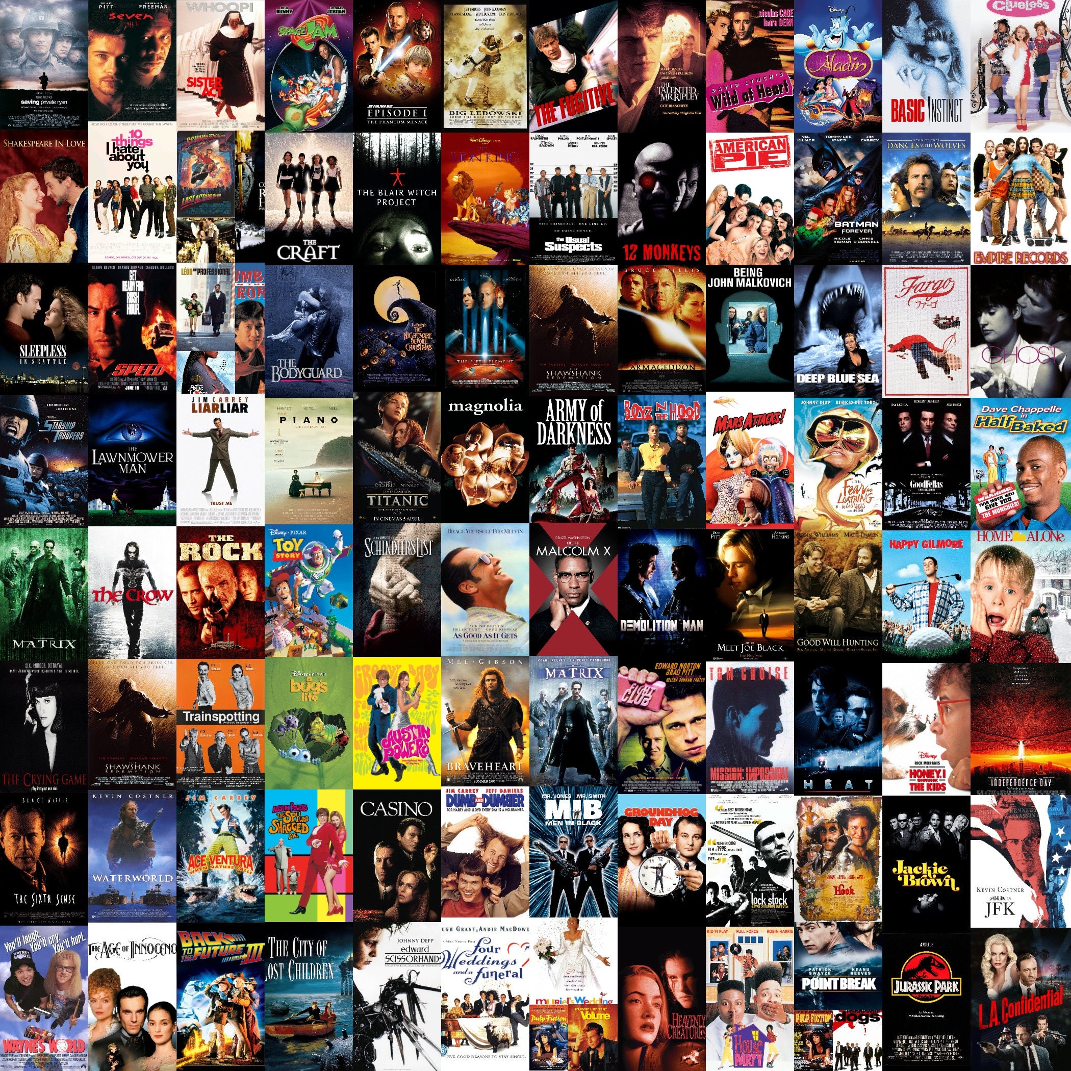 90 s Movies Posters 100 Classic Retro 90 s Movie Etsy Australia