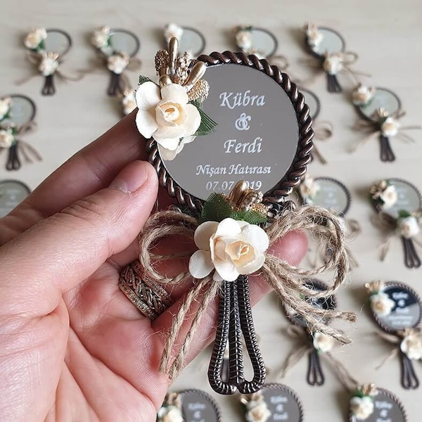 Gift Mini Mirror, Mirror Wedding Gift, Floral Gift, Mirrored Gift, Bridal Party Gifts, Wedding Gifts, Baby Gifts, Birthday Gifts