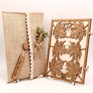 Biglietto d'invito in legno rustico, Biglietto d'invito in legno tagliato al laser, Invito busta rustico, Biglietto d'invito elegante in legno, Invito albero