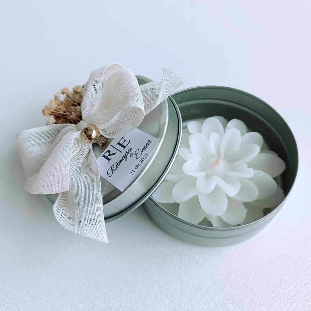 Personalized Lotus Candle Tin: Wedding & Party Favors - Etsy