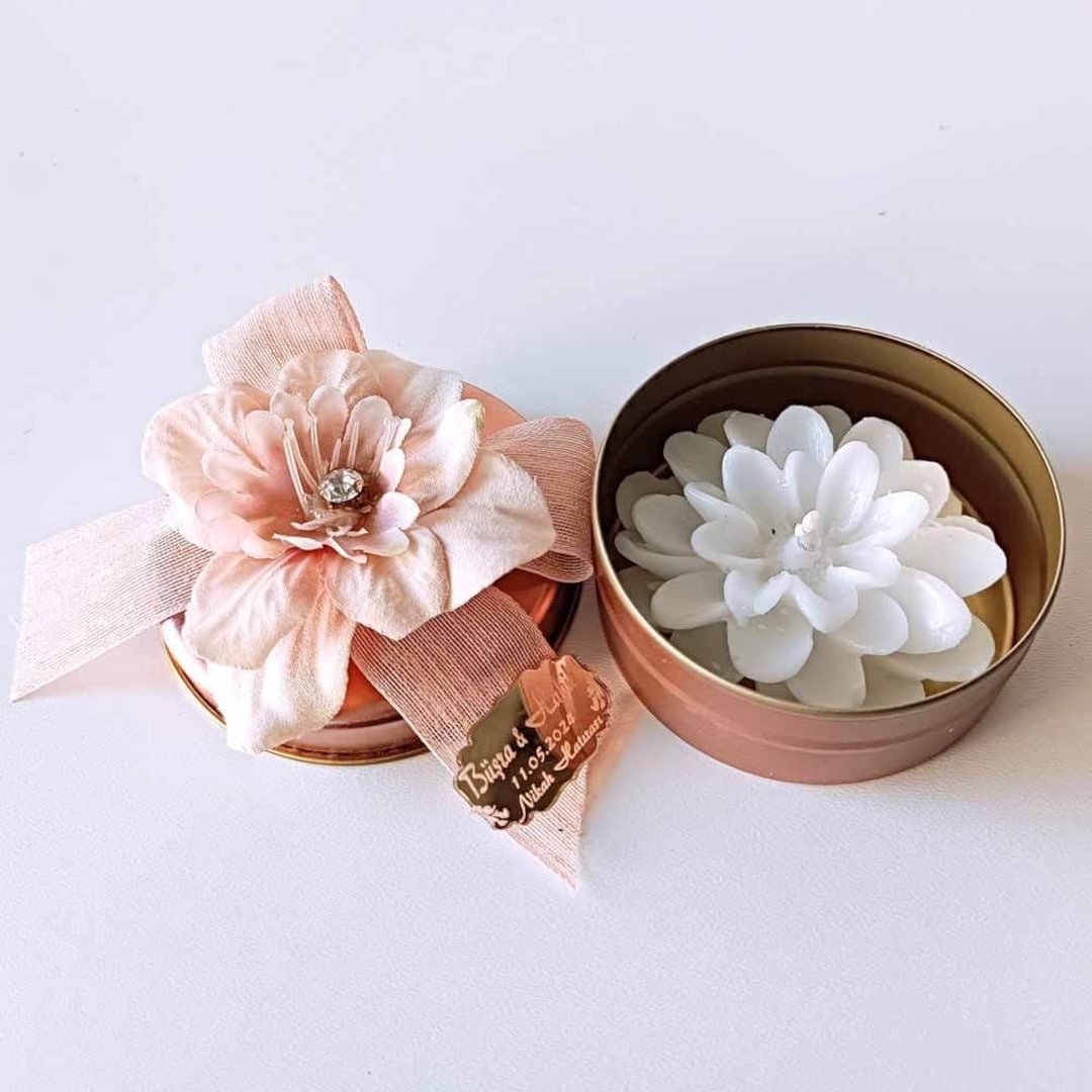 Personalized Lotus Candle Tin: Wedding & Party Favors - Etsy