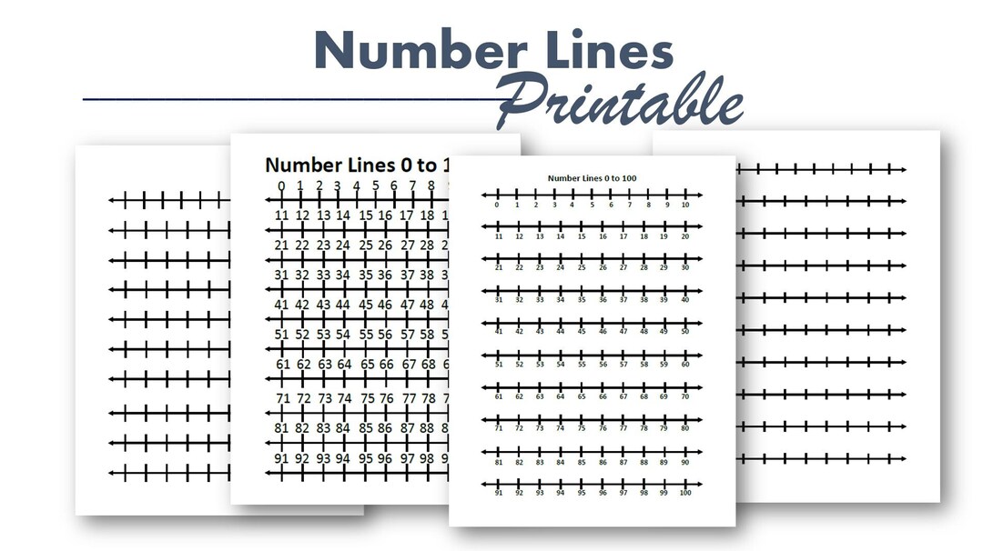 Printable Number Line Chart 0 to 100. Blank Number Line Chart. - Etsy ...