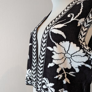 Blumenweste Accessoire Sommer Blumen Weste Boho XS-XL Damenmode Weste Baumwolle SCHWARZ Bild 2