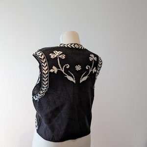 Blumenweste Accessoire Sommer Blumen Weste Boho XS-XL Damenmode Weste Baumwolle SCHWARZ Bild 3