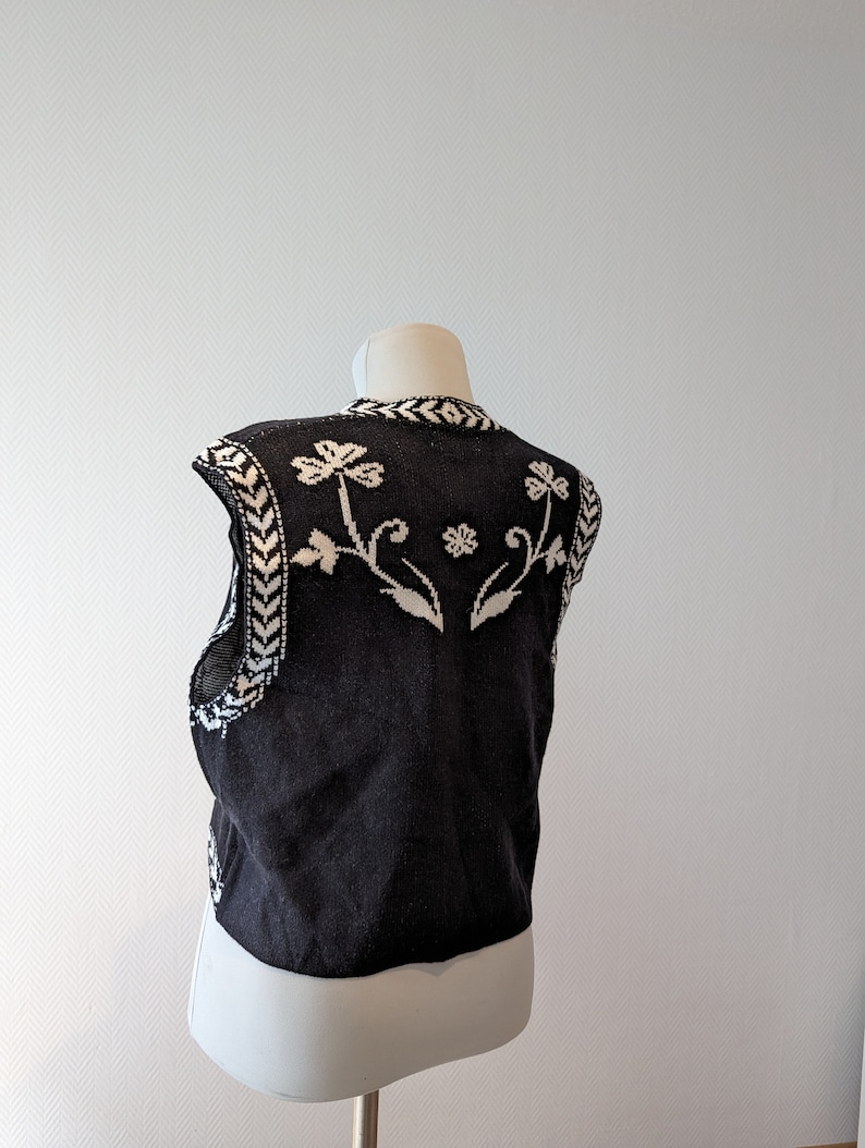 Blumenweste Accessoire Sommer Blumen Weste Boho XS-XL Damenmode Weste Baumwolle SCHWARZ Bild 3