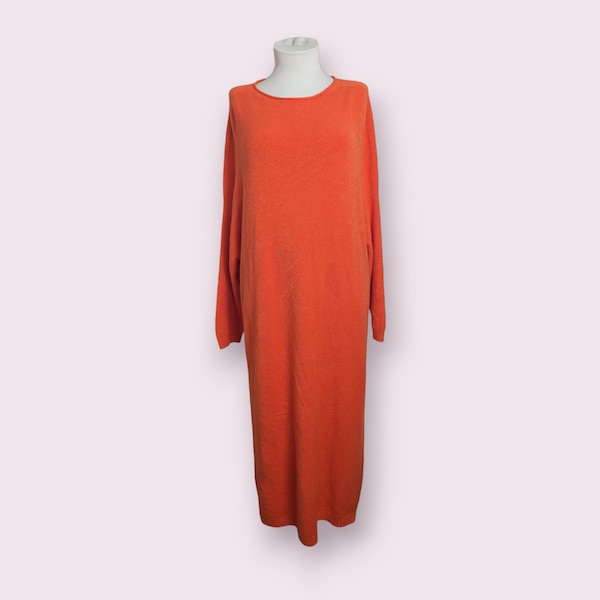 Oversized Herbstkleid Schwangerschaftskleid Herbstmode Strickkleid Korall XS-XXL Kleid Pulli