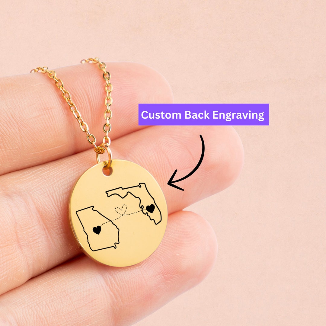 Best Friend Long Distance Gift Friendship Necklace for Her Long ...