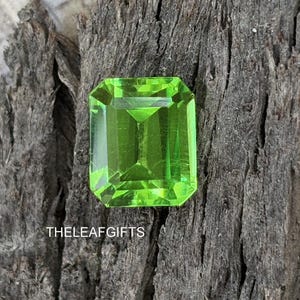 Natural Green Peridot Gemstone – 10.05ct Emerald Cut, Certified Faceted Stone, Earth-Mined, Unheated & Untreated