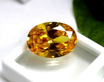 31.65 Carat Natural Yellow Sapphire: Oval Cut Certified Gemstone