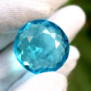 Natural Water Blue Aquamarine 90ct – Pear Shape Loose Gemstone, 28x28x17mm Certified Aquamarine for Jewelry Making, Gift Gemstone