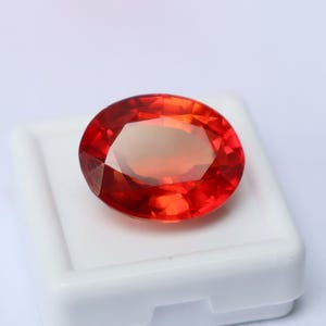 20 Ct Natural Orange Sapphire Oval Cut Loose Gemstone | Certified Orange Sapphire Stone | 17x17x12 MM September Birthstone Jewelry Gem