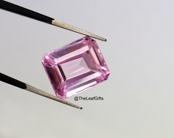 Natural Pink Sapphire 9.80 Ct | Emerald Cut Loose Gem | Certified Sri Lanka Sapphire | Father’s Day Jewelry Gift