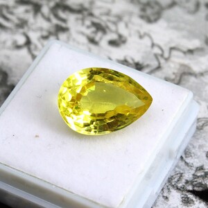 Natural Yellow Sapphire: 10.70 Carat Pear Cut Gemstone, Sri Lanka
