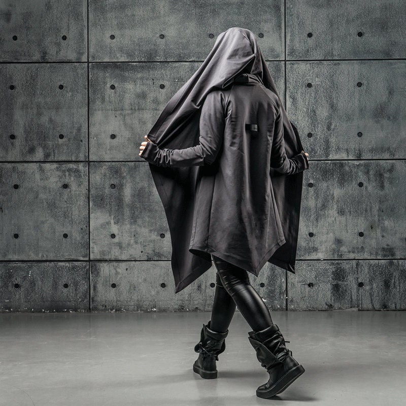 Gray Cloak With Hood Fantasy Cloak Hooded Cape Coat Sci-fi - Etsy