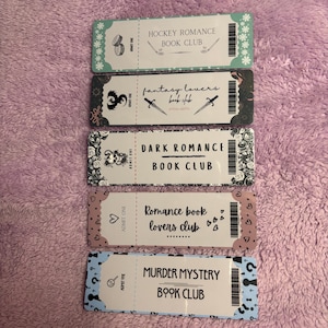 Book Club Ticket Bookmarks
