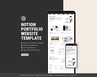 Notion Portfolio Website Template: Customizable, Easy to Use (Digital Download)