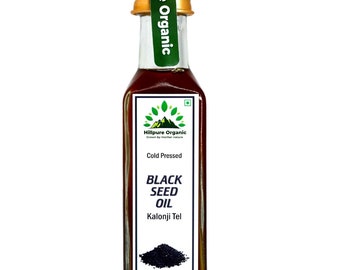 Hillpure Organic Black Seed Oil / Kalonji Oil / Cold Pressed / Pure and Natural / Raw / Undiluted / Eco Friendly / Hand Made / 65 ml