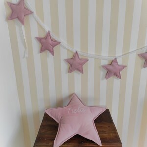nursery set, star pillow with name and star garland