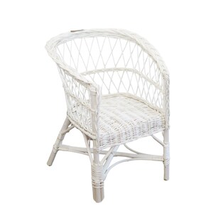 White Wicker Table and Chair for Children, Vintage Furniture Toddler ...