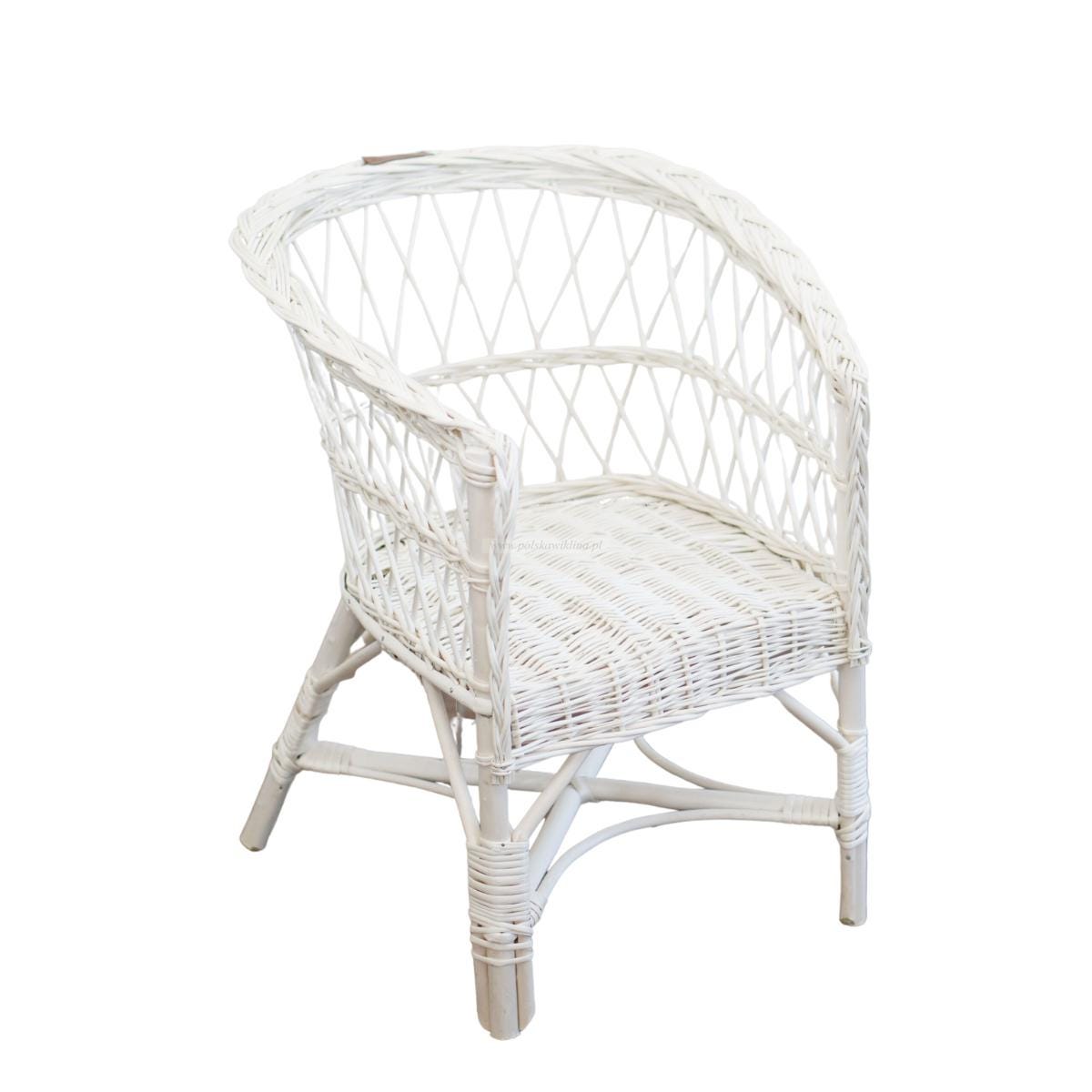 White Wicker Table and Chair for Children, Vintage Furniture Toddler ...