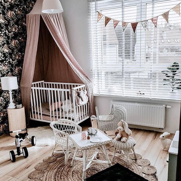 White Wicker Table and Chair for Children, Vintage Furniture Toddler ...