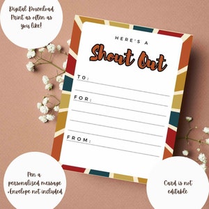 Reconnaissance des employés rétro Cartes de remerciement Récompense des étudiants Reconnaissance Appréciation du personnel Collègue numérique Prix de l'enseignant positif