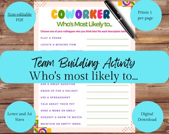 Collega che ha più probabilità di rompere il ghiaccio Team Building per dipendenti o dipendenti Lavoro o festa in ufficio Attività aziendale divertente per i colleghi