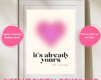 Manifestation Art Print, Pink Heart Aura (Digital Download)
