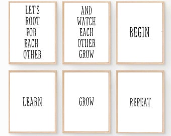 Set of 12 Posters for Office Decor Team Quotes Mindset Wall Art Work ...