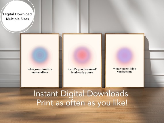 Set of 3 Manifestation Art Print Affirmation Bundle Wall Art Manifest Poster Spiritual Wall Art Law Of Attraction Digital Download Spirit