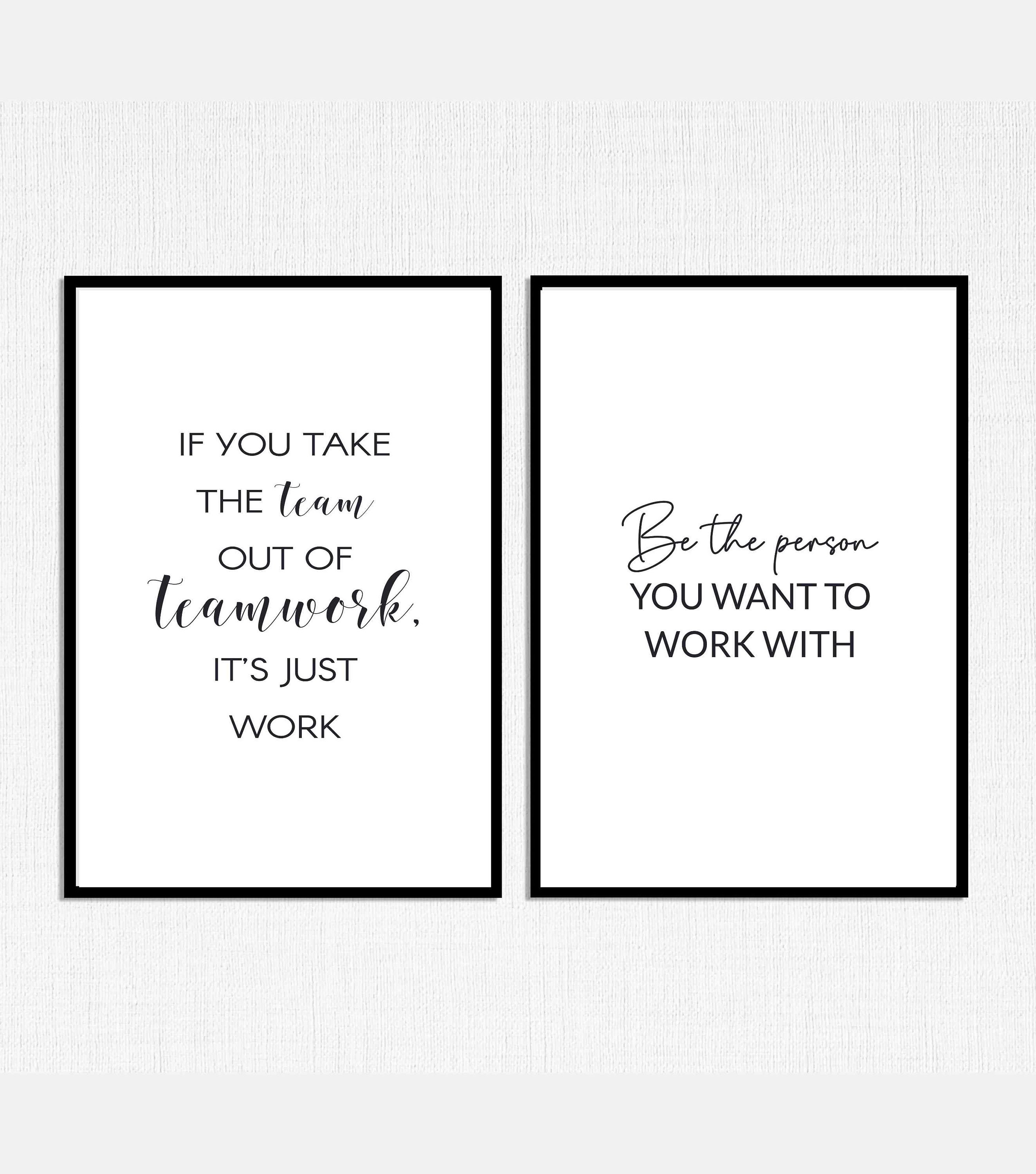 Digital Set of 8 for Team Office Decor Quotes Mindset Wall Art Work ...