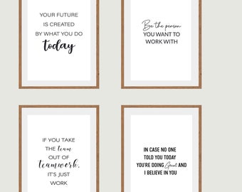 Digital Poster Set Inspirational Wall Art for Home Office Wall Art Inspiring Quote Motivational Workplace Quote Bundle Prints Download