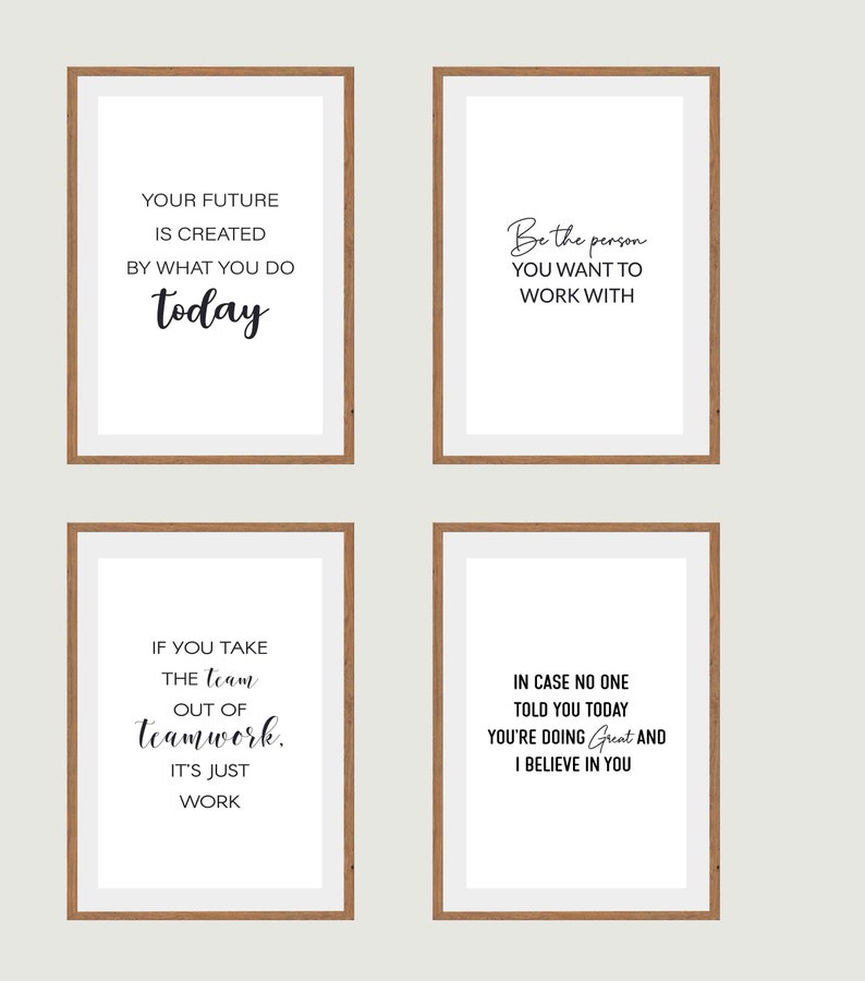 Digital Poster Set Inspirational Wall Art for Home Office Wall Art