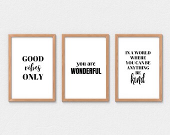 Digital Office poster positivity Set of 3 Digital Printable wall art motivational quote work decor for workplace office three piece art